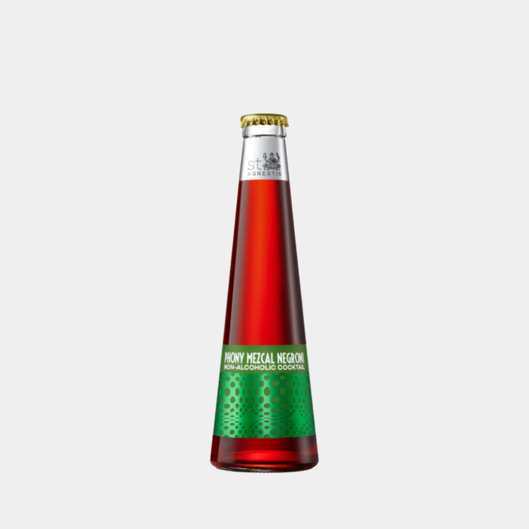 “St. Agrestis Phony Mezcal Negroni – non-alcoholic smoky cocktail”
“Alcohol-free Negroni with mezcal-inspired flavor – 200ml bottle”