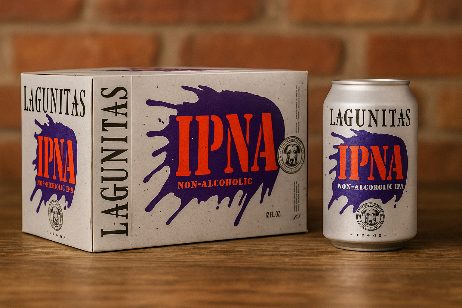“Lagunitas IPNA – non-alcoholic IPA bottle”
“Bold hop-forward zero-proof IPA from Lagunitas”