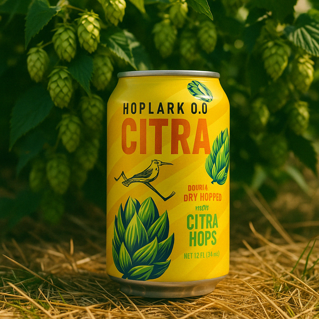 “Hoplark Citra 0.0 – sparkling hop-infused non-alcoholic tea with citrus notes”