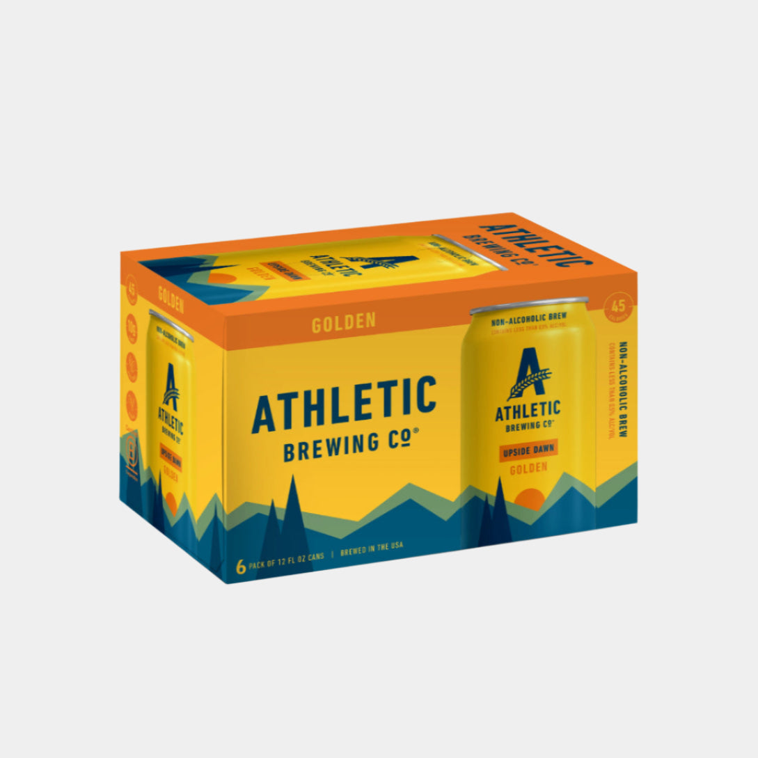 “Athletic Brewing Upside Dawn – non-alcoholic golden ale”
“Crisp alcohol-free beer for daytime drinking – Upside Dawn”