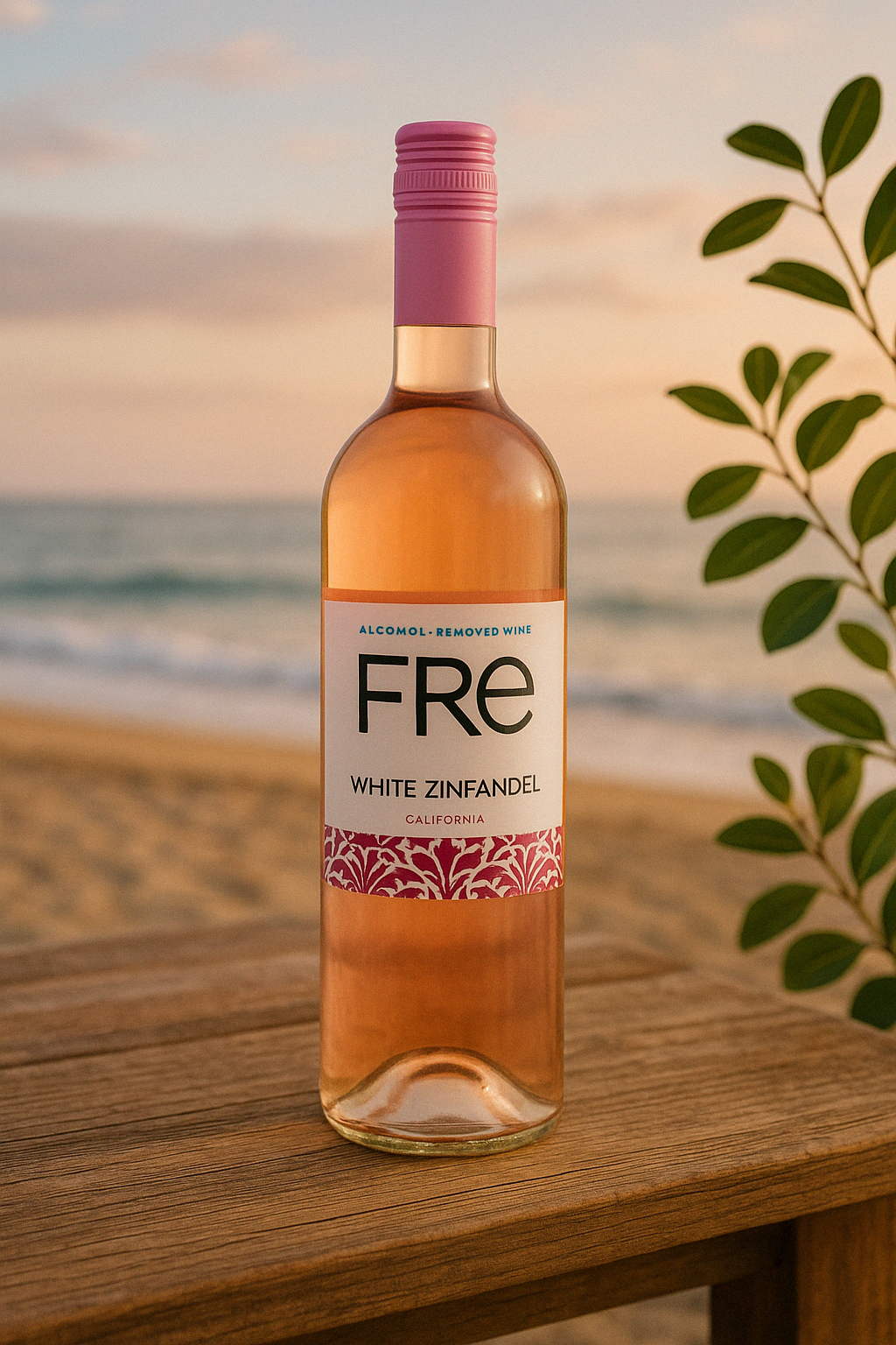 “Fré White Zinfandel – non-alcoholic blush wine with strawberry notes”