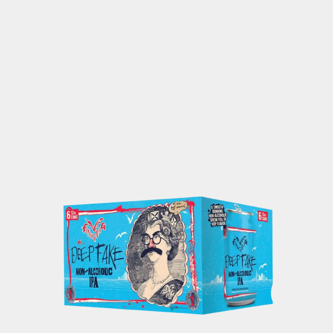 “Flying Dog Deep Fake – non-alcoholic hazy IPA”
“Juicy citrus-forward IPA beer without alcohol”
