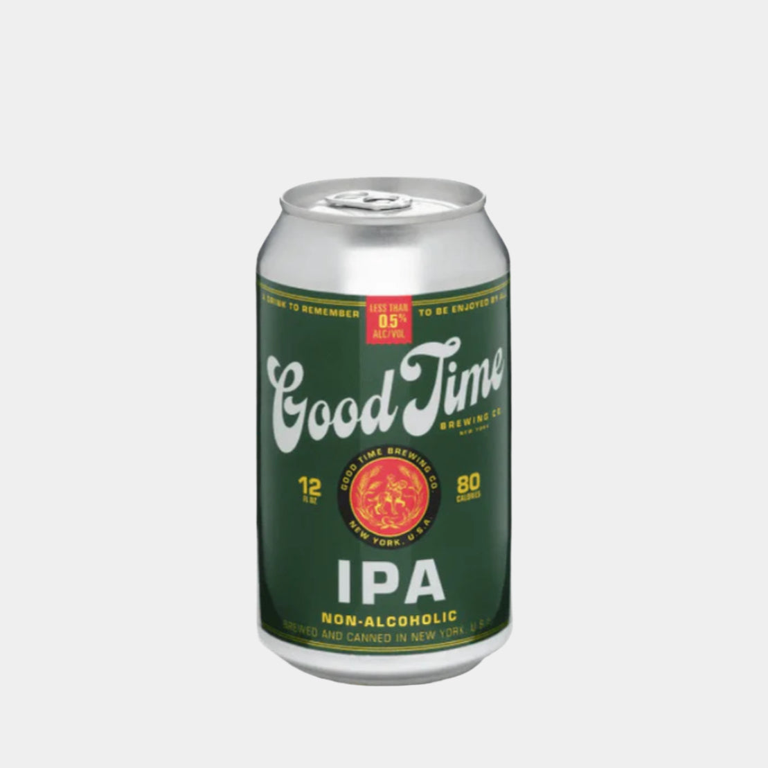 “Good Time IPA – non-alcoholic beer with hops and citrus”
“Zero-proof IPA in 12oz can – Good Time Brewing”