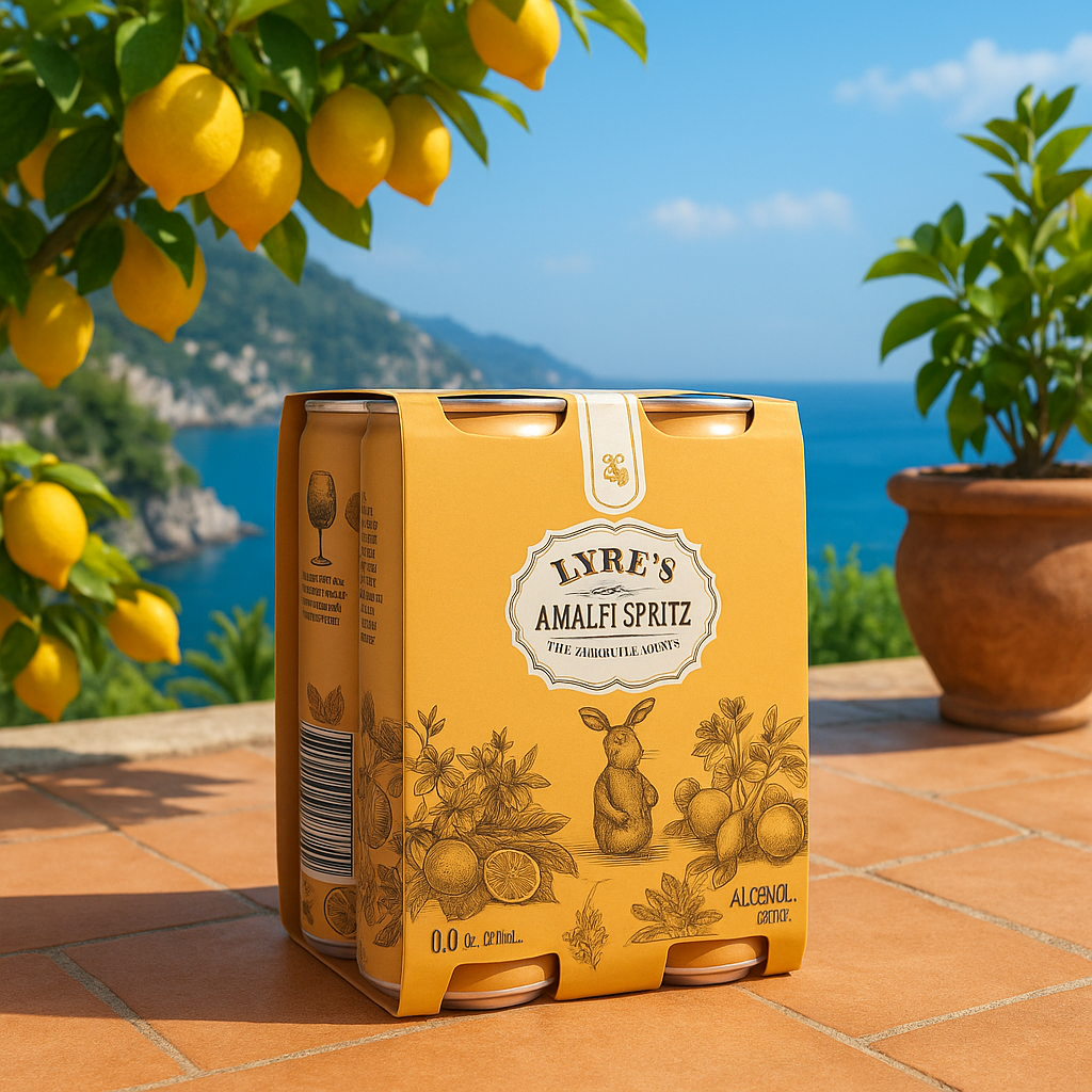 “Lyre’s Amalfi Spritz – non-alcoholic Italian-style apéritif can”
“Zero-proof Aperol spritz alternative with orange and bubbles”