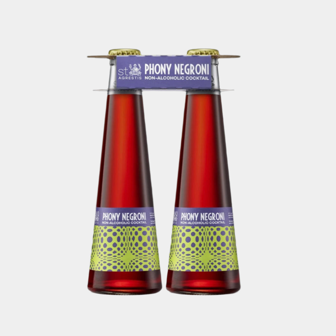 “St. Agrestis Phony Negroni – non-alcoholic RTD cocktail”
“Zero-proof Negroni with botanicals and bitter orange notes”