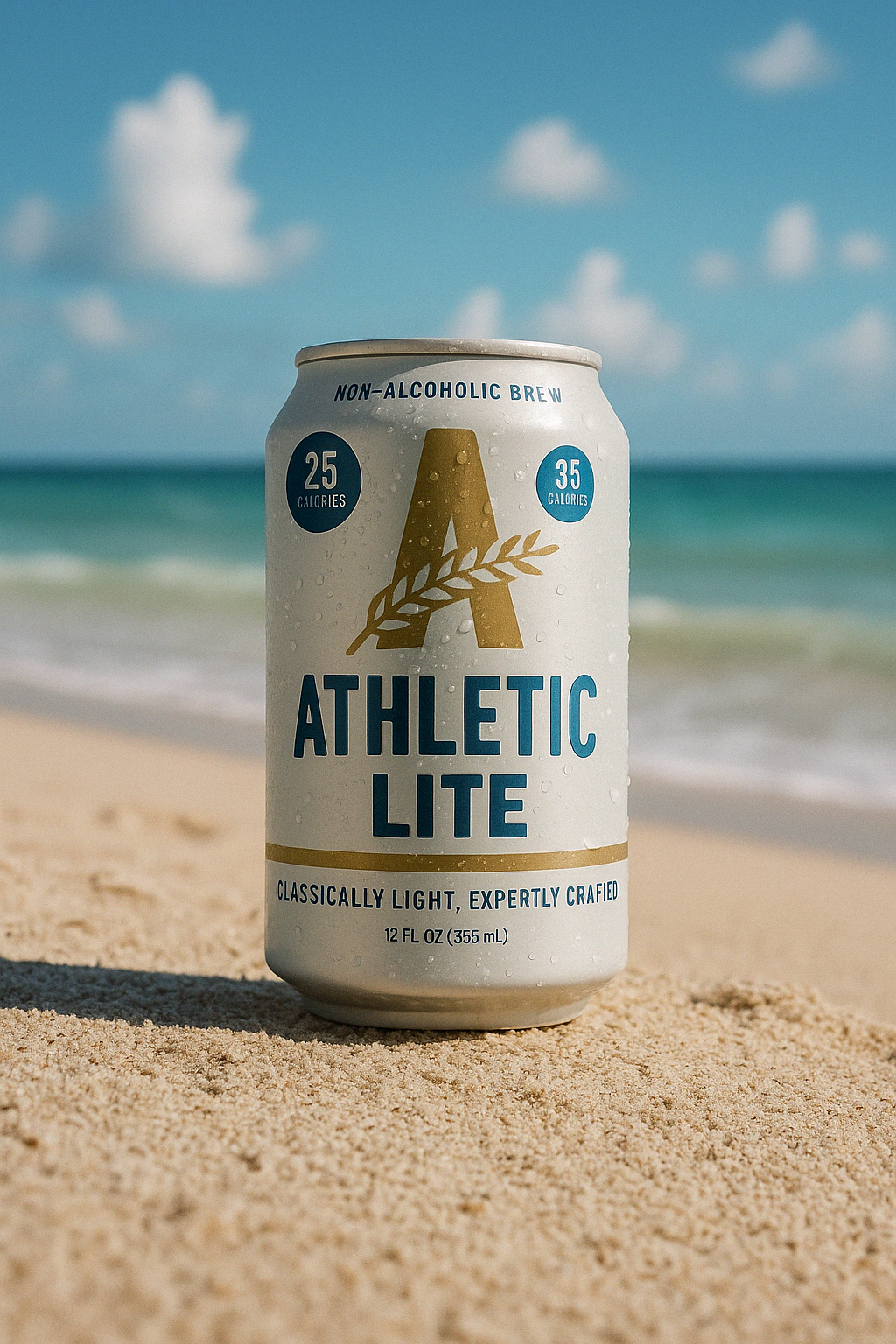 “Athletic Lite – non-alcoholic light lager beer with crisp finish”