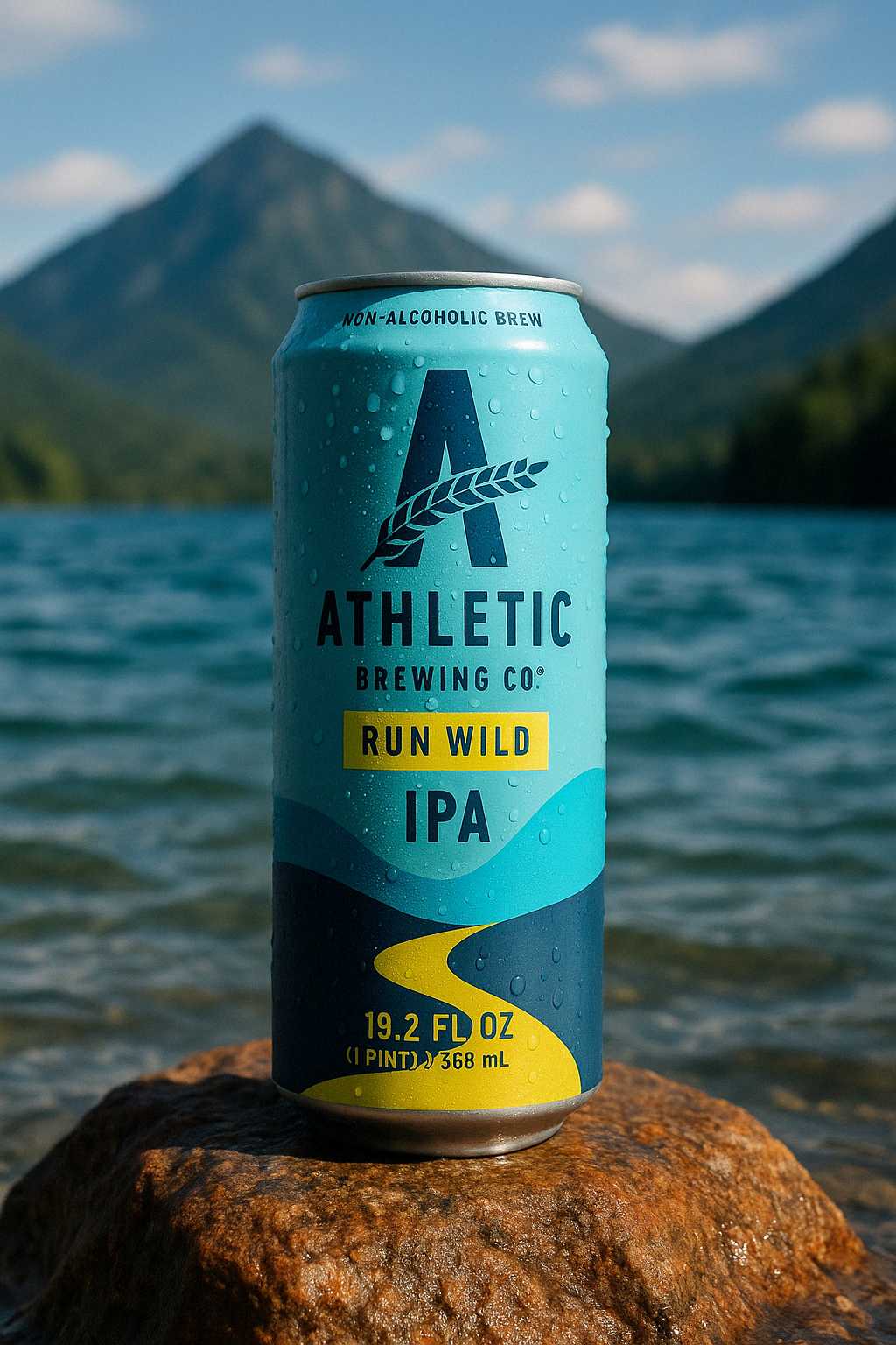 “Athletic Brewing Run Wild – non-alcoholic IPA with bold hops and pine”