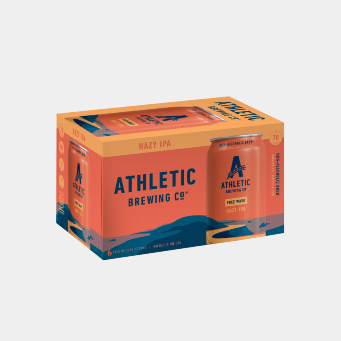 Athletic Brewing Free Wave Hazy IPA – Non-Alcoholic Craft Beer (12oz Cans)