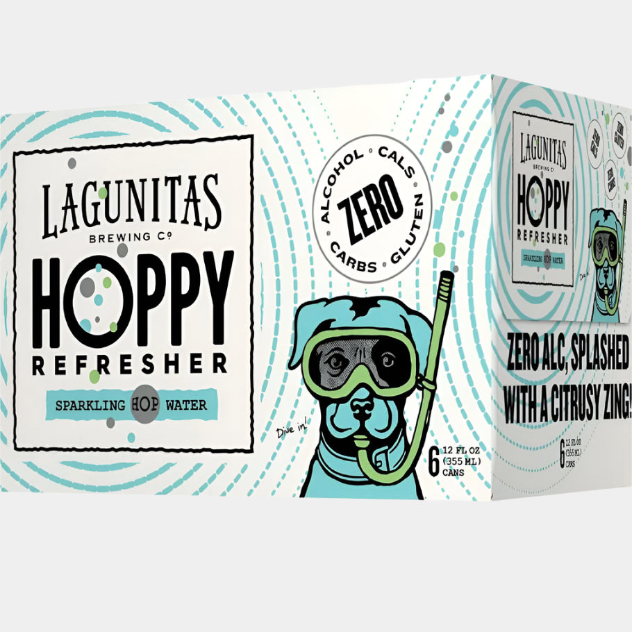 “Lagunitas Hoppy Refresher – non-alcoholic hop water can”
“Sparkling hop water with citrus and floral bitterness – zero everything”