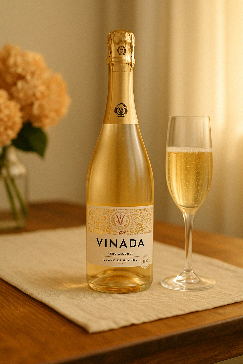 “Vinada Airén Gold – non-alcoholic sparkling white wine with citrus notes”