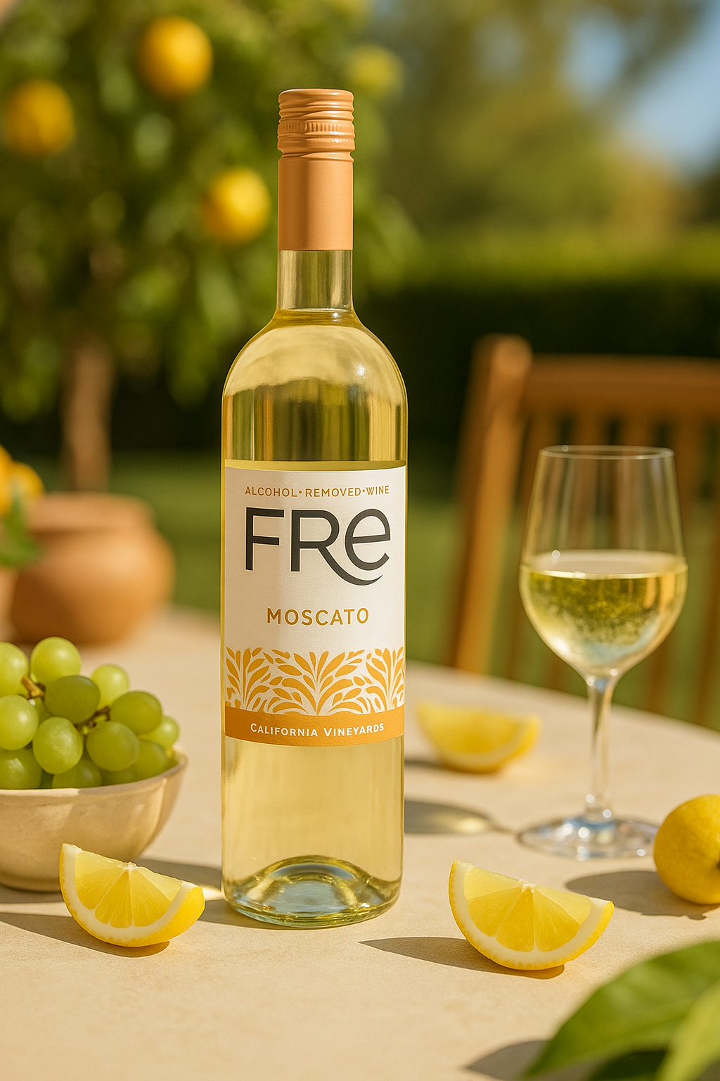 Fre Moscato – Premium Non-Alcoholic White Wine (750ml Bottle) – Sophisticated Non-Alcoholic Wine