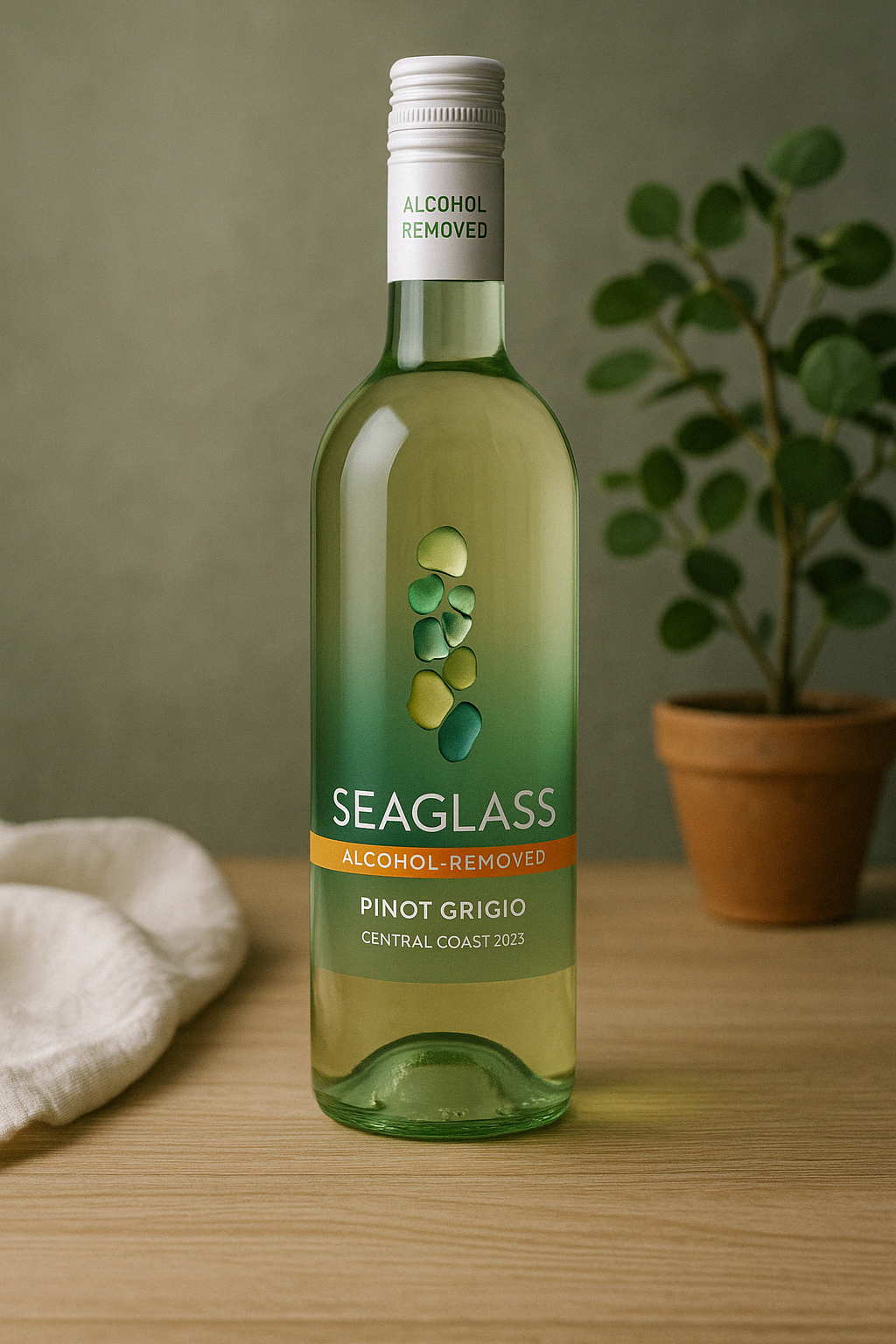 SeaGlass Pinot Grigio – Premium Non-Alcoholic White Wine (750ml Bottle) – Sophisticated Non-Alcoholic Wine
